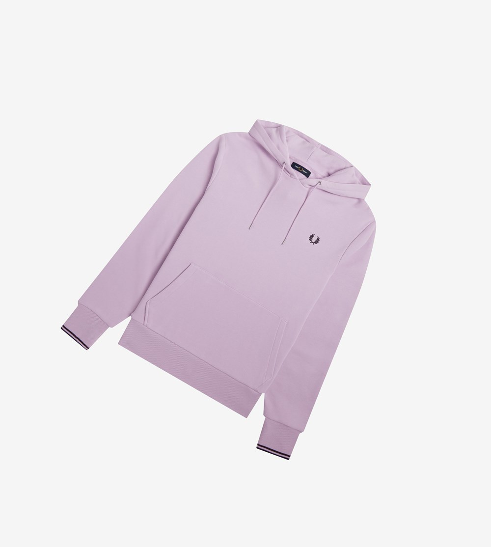 Fred Perry Tipped Hætte Sweatshirt Herre Lilla | 476291-IYE