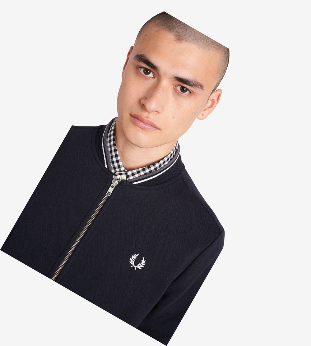 Fred Perry Zip Through Sweatshirt Herre Sort | 315847-KWI