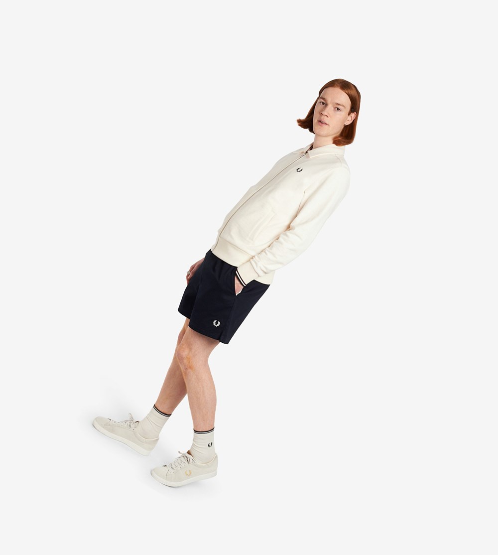 Fred Perry Zip Through Sweatshirt Herre Beige | 791824-PXW